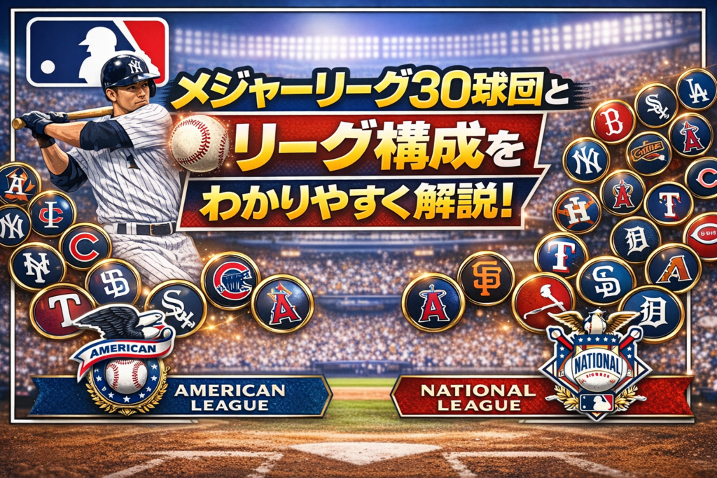 メジャーリーグ30球団とリーグ構成をわかりやすく解説