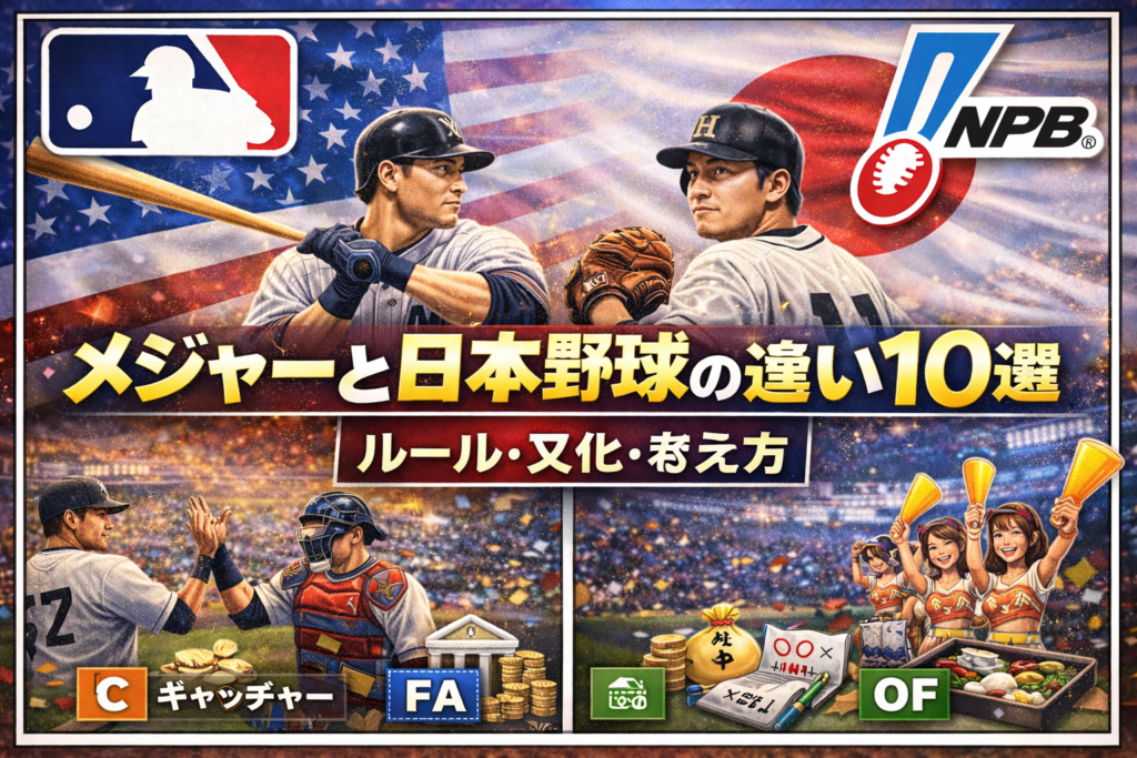 メジャーと日本野球の違い10選｜ルール・文化・考え方